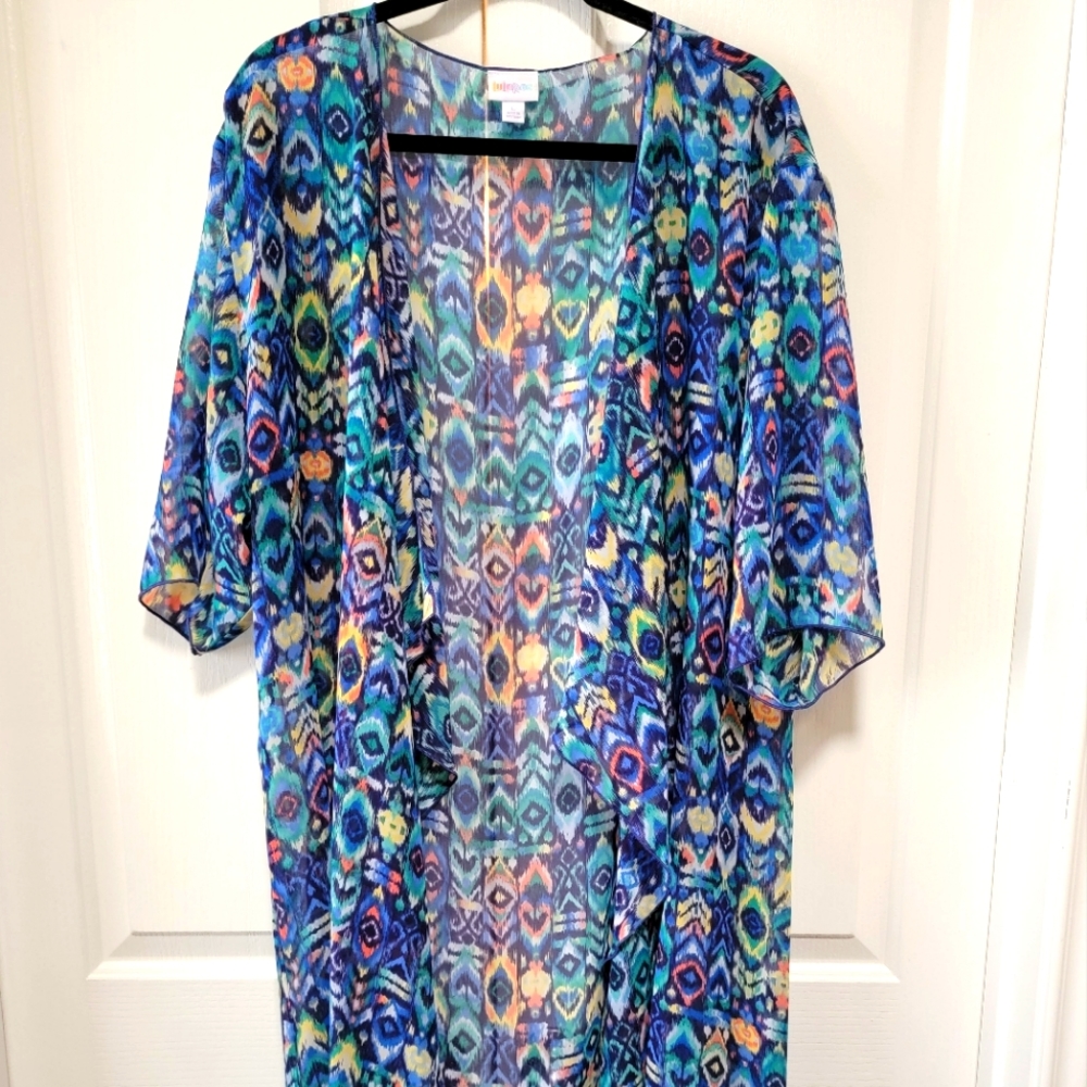 LuLaRoe Shirley Kimono blue and teal